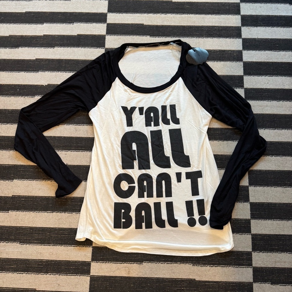 Sweet Claire Graphic Long Sleeve Tee in Black and White